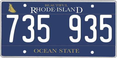 RI license plate 735935