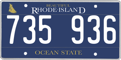 RI license plate 735936