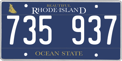 RI license plate 735937