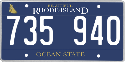 RI license plate 735940