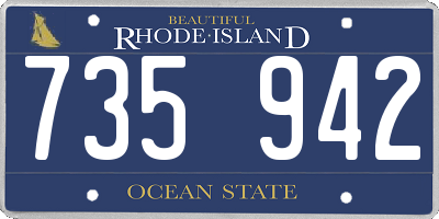 RI license plate 735942