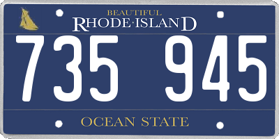 RI license plate 735945