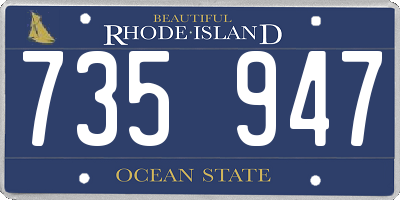 RI license plate 735947