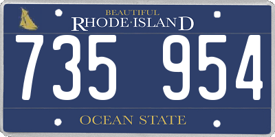 RI license plate 735954
