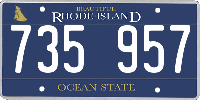 RI license plate 735957