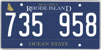 RI license plate 735958