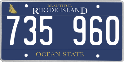 RI license plate 735960
