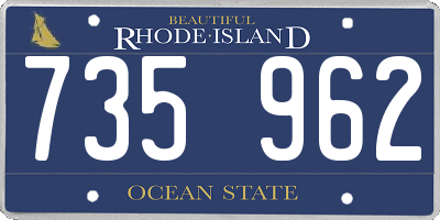 RI license plate 735962