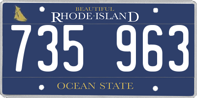RI license plate 735963