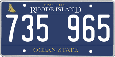 RI license plate 735965
