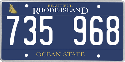 RI license plate 735968