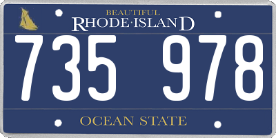 RI license plate 735978