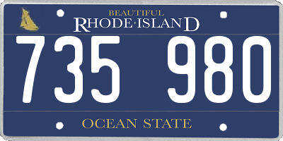 RI license plate 735980