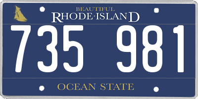 RI license plate 735981