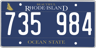 RI license plate 735984