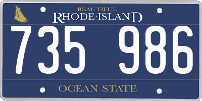 RI license plate 735986