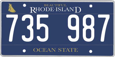 RI license plate 735987