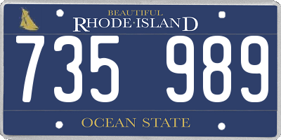 RI license plate 735989
