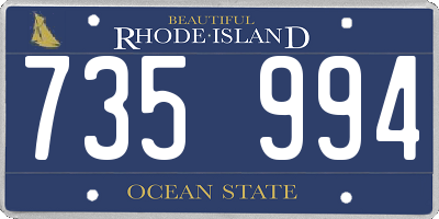 RI license plate 735994