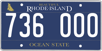 RI license plate 736000