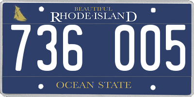 RI license plate 736005