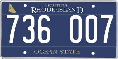RI license plate 736007