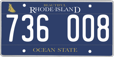 RI license plate 736008