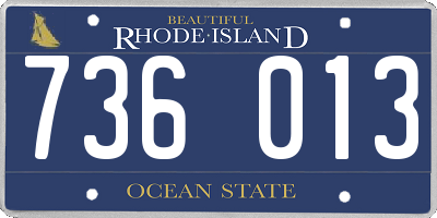 RI license plate 736013
