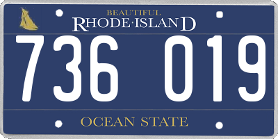 RI license plate 736019