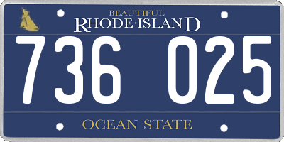 RI license plate 736025