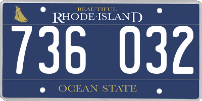 RI license plate 736032