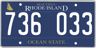 RI license plate 736033