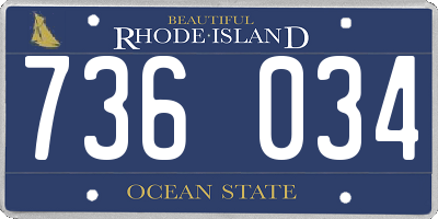 RI license plate 736034