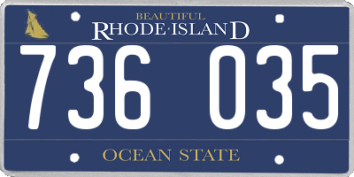 RI license plate 736035