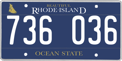 RI license plate 736036