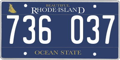 RI license plate 736037