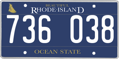 RI license plate 736038