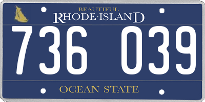 RI license plate 736039