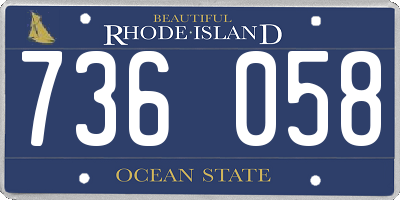 RI license plate 736058