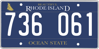 RI license plate 736061