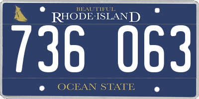 RI license plate 736063