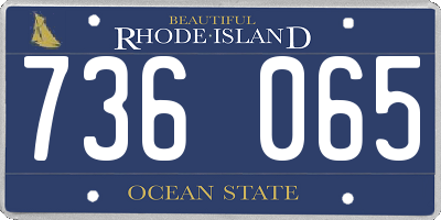RI license plate 736065