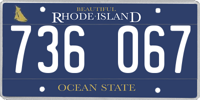 RI license plate 736067