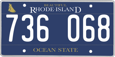 RI license plate 736068