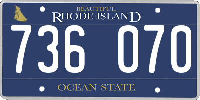 RI license plate 736070