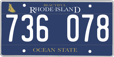 RI license plate 736078
