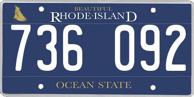 RI license plate 736092