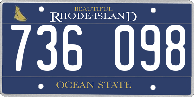 RI license plate 736098