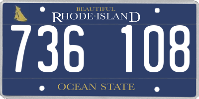 RI license plate 736108