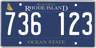 RI license plate 736123
